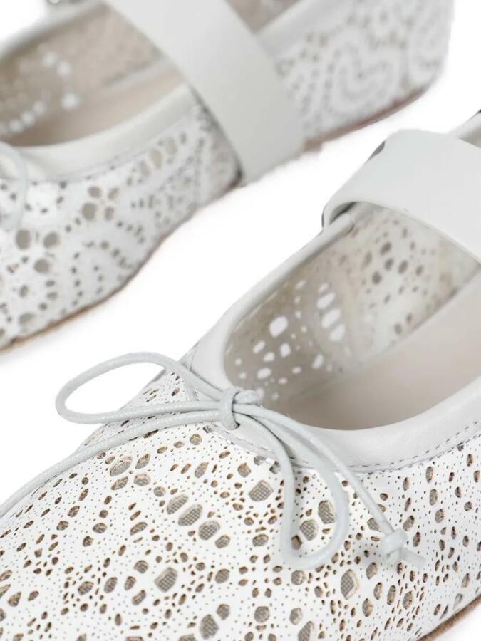 Ann Demeulemeester Ballerina's met gespsluiting en uitgesneden details Wit - Foto 2