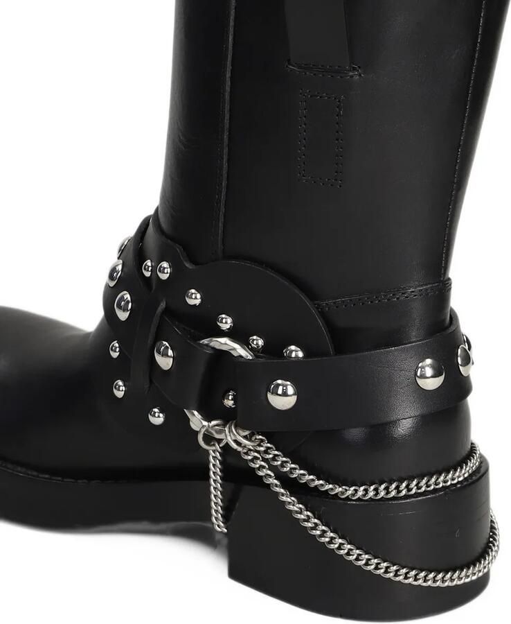 Ann Demeulemeester Boa Short chain-link leather boots Zwart - Foto 3