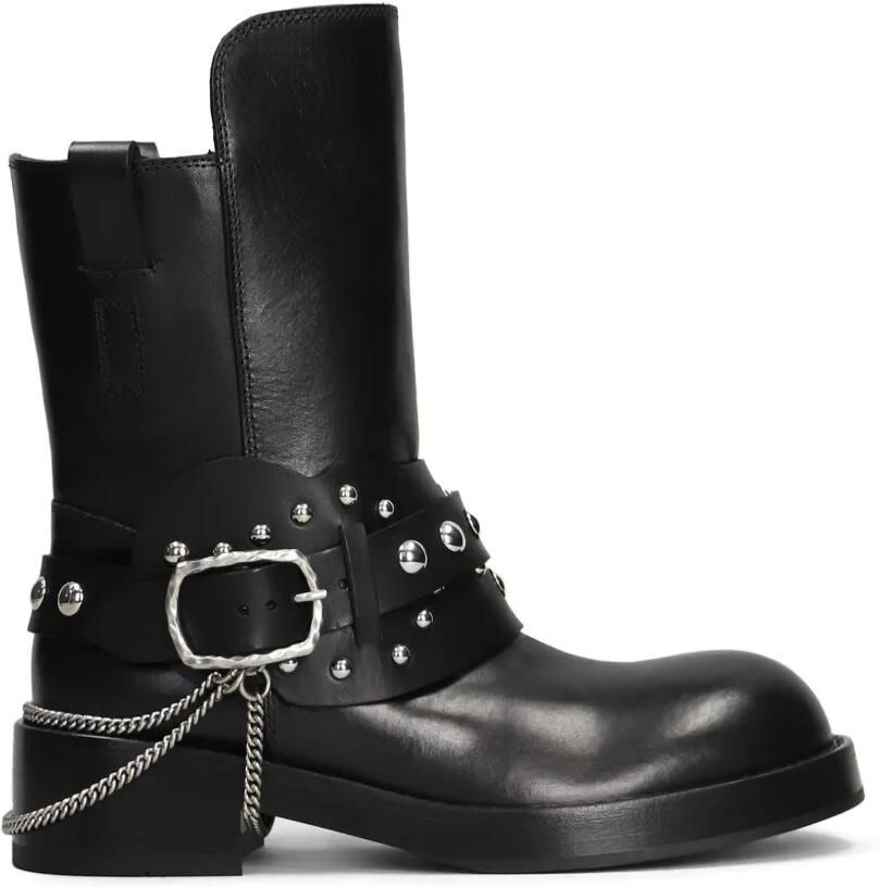 Ann Demeulemeester Boa Short chain-link leather boots Zwart - Foto 4