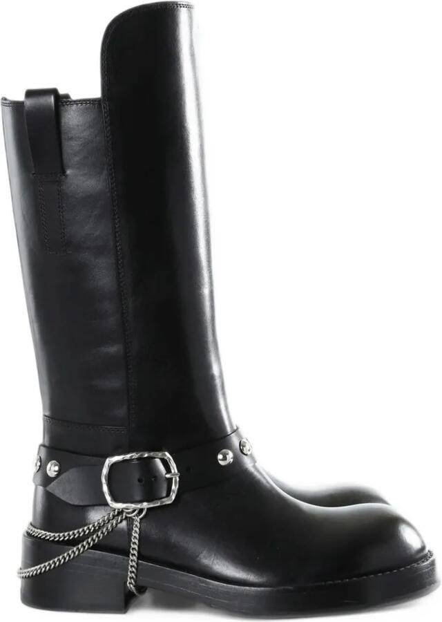 Ann Demeulemeester Edeed buckled chain-link boots Zwart