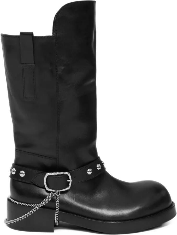 Ann Demeulemeester Edeed buckled riding boots Zwart