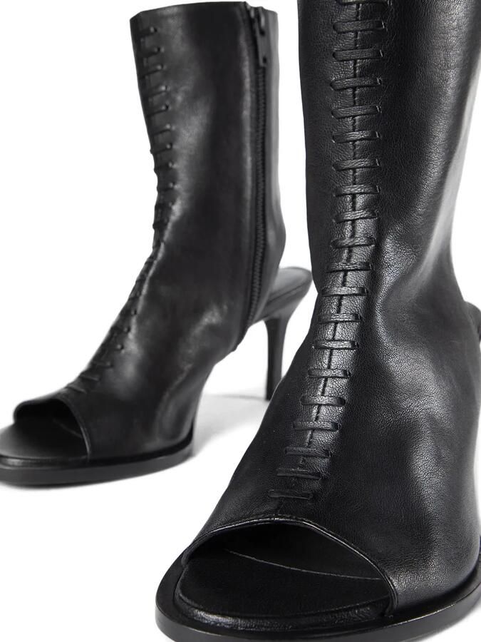 Ann Demeulemeester Elvy leren pumps met open neus Zwart - Foto 4