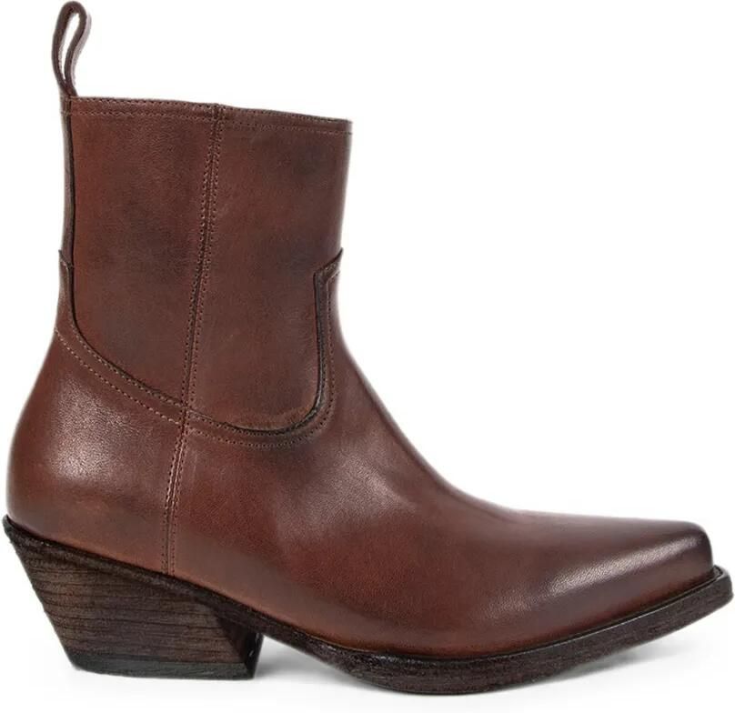 Ann Demeulemeester Enkellaarzen met puntige neus Bruin