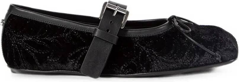 Ann Demeulemeester Fluwelen ballerina's met paisley-borduurwerk Zwart