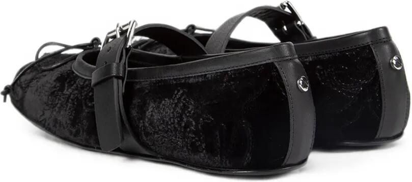 Ann Demeulemeester Fluwelen ballerina's met paisley-borduurwerk Zwart - Foto 5