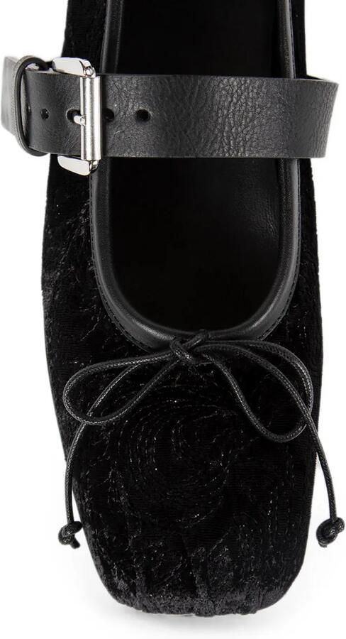 Ann Demeulemeester Fluwelen ballerina's met paisley-borduurwerk Zwart - Foto 3