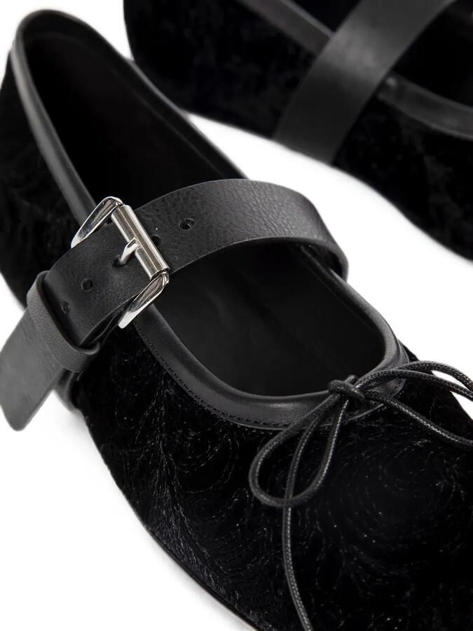 Ann Demeulemeester Fluwelen ballerina's met paisley-borduurwerk Zwart - Foto 2