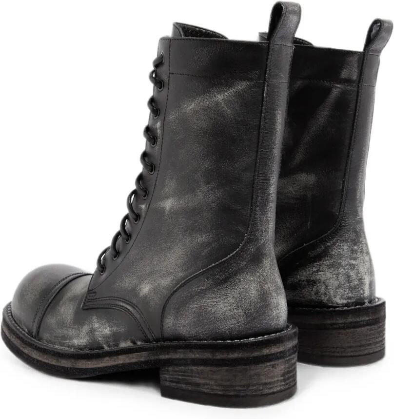 Ann Demeulemeester Geborstelde leren veterlaarzen Zwart - Foto 2