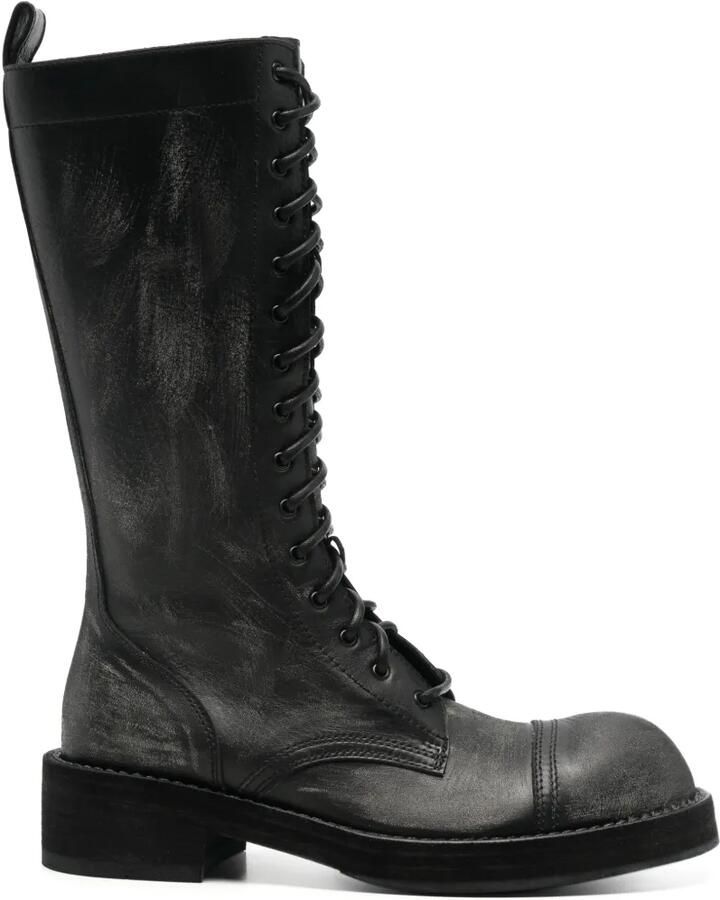 Ann Demeulemeester Gerafelde veterlaarzen Zwart - Foto 2