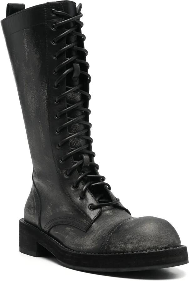 Ann Demeulemeester Gerafelde veterlaarzen Zwart - Foto 3