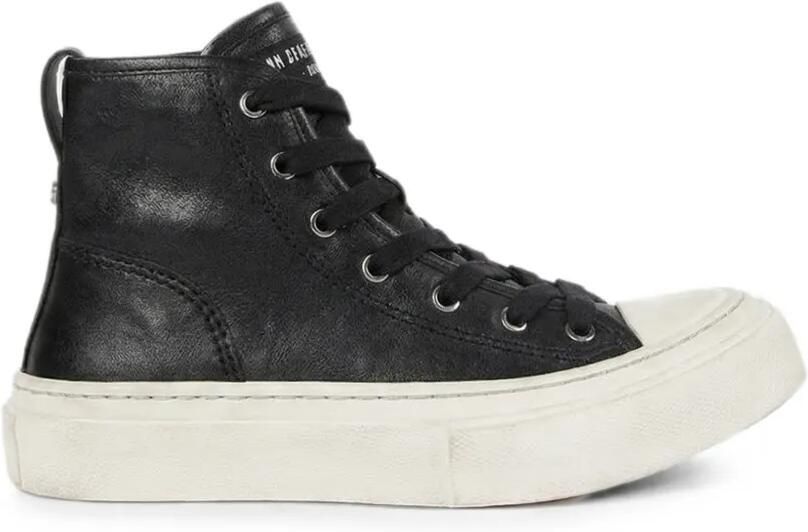 Ann Demeulemeester High-top sneakers van bewerkt leer Zwart
