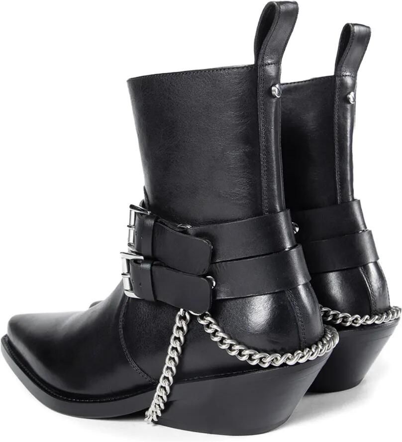 Ann Demeulemeester Kiril Santiago leren laarzen met gespketting Zwart - Foto 2