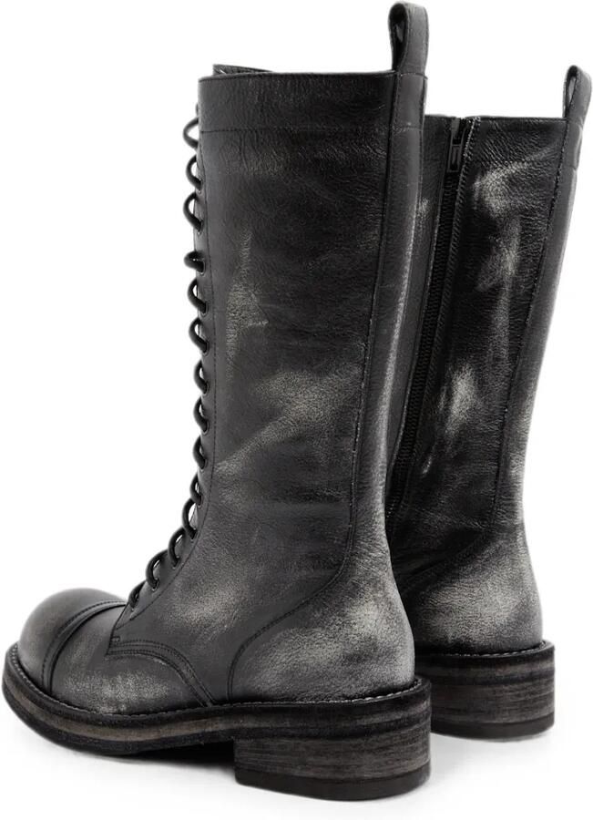 Ann Demeulemeester Leren combat veterlaarzen Zwart - Foto 5
