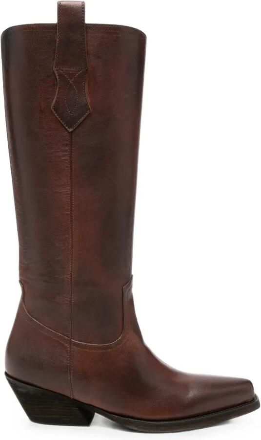 Ann Demeulemeester Leren laarzen Bruin