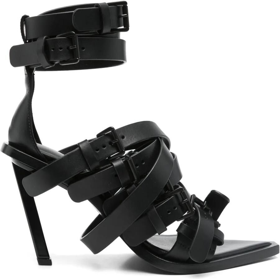 Ann Demeulemeester Leren sandalen Zwart