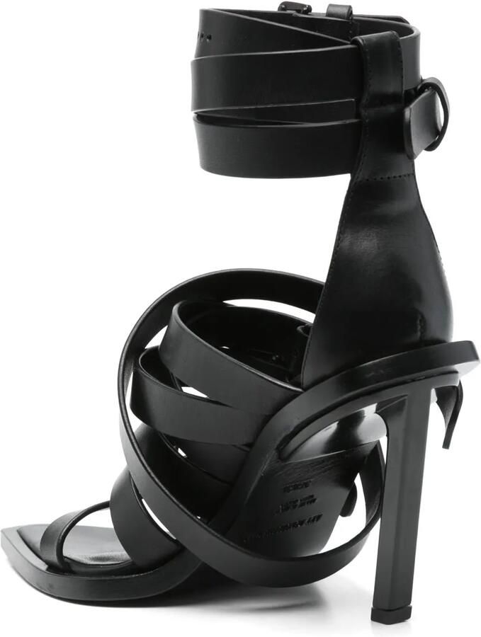 Ann Demeulemeester Leren sandalen Zwart - Foto 3