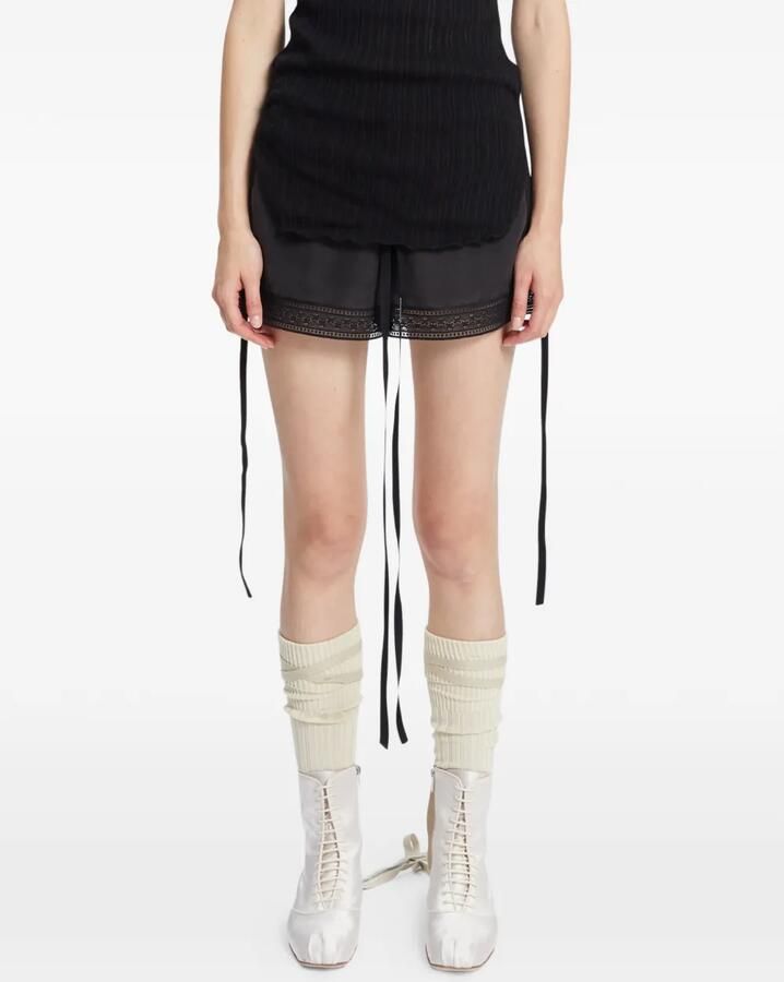 Ann Demeulemeester Monil satijnen veterlaarzen Beige - Foto 2