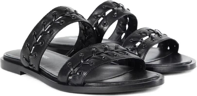 Ann Demeulemeester Nappa leren gevlochten sandalen Zwart - Foto 4