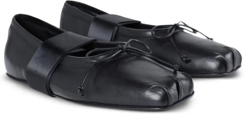 Ann Demeulemeester Paloma lintballerina's van kalfsleer Zwart