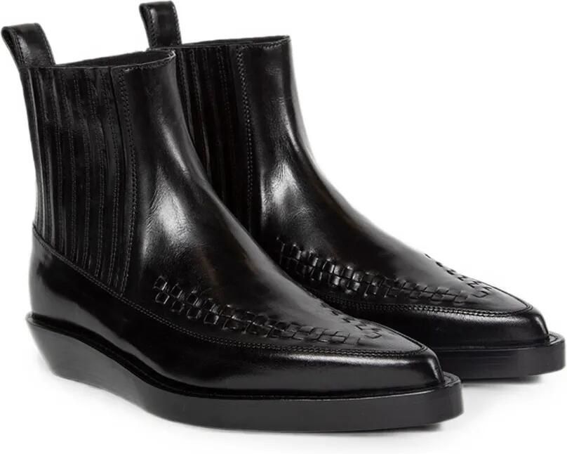 Ann Demeulemeester Ro Chelsea laarzen met geweven detail Zwart