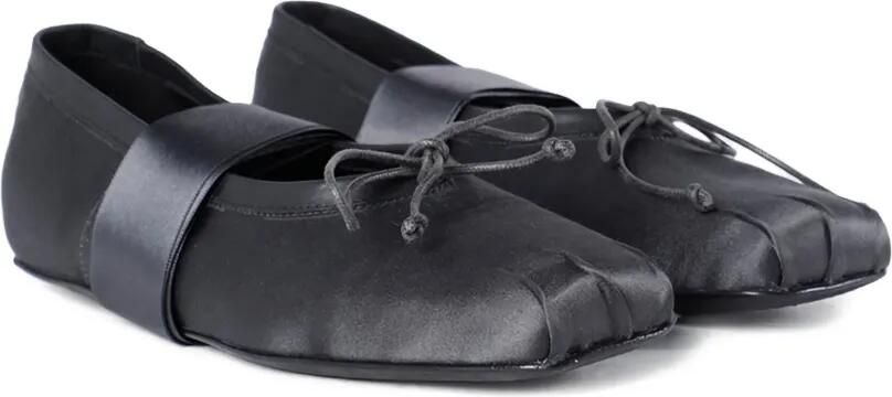 Ann Demeulemeester Satijnen ballerina's met strik Grijs