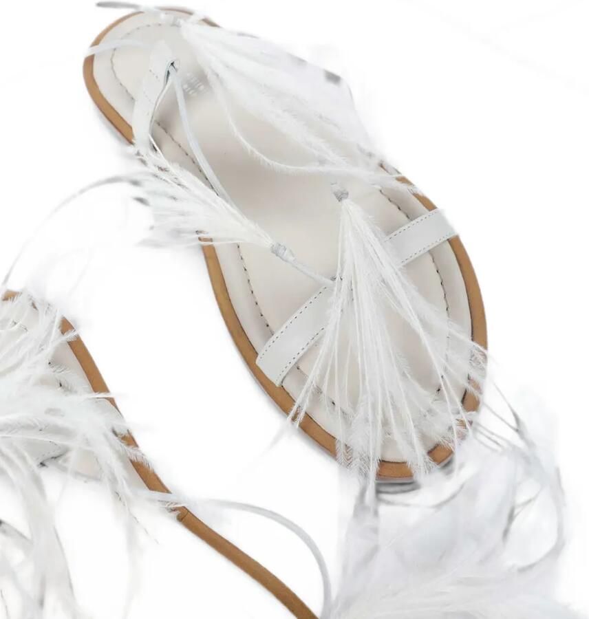 Ann Demeulemeester Sukhada sandalen met veren detail Wit - Foto 2