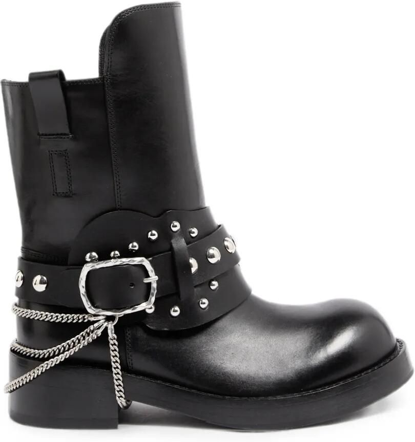 Ann Demeulemeester Tuxon laarzen met kettingdetail en studs Zwart