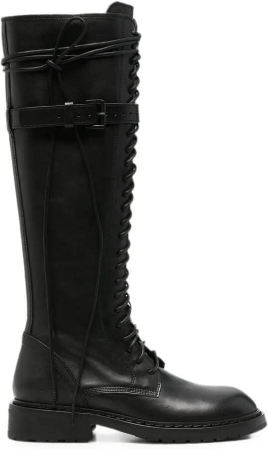 Ann Demeulemeester Veterlaarzen met gespsluiting Zwart