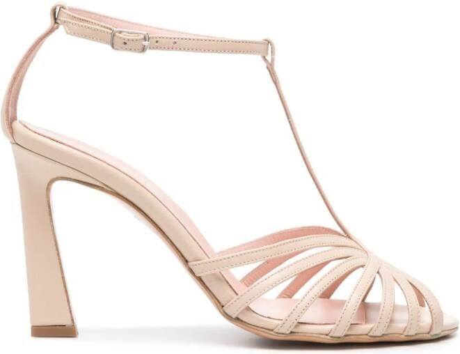 Anna F. 100mm T-bar strap sandals Beige