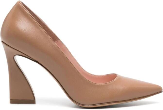 Anna F. 1354 90mm leather pumps Beige