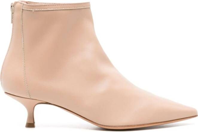 Anna F. 45mm leather ankle boots Beige