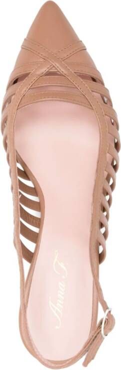 Anna F. 58mm caged leather pumps Beige