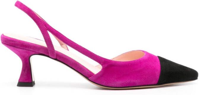 Anna F. 70mm slingback suede pumps Paars
