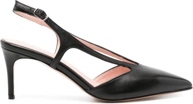 Anna F. 75mm slingback leather pumps Zwart