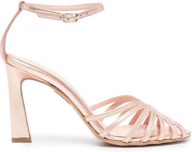 Anna F. 95mm strappy leather sandals Roze