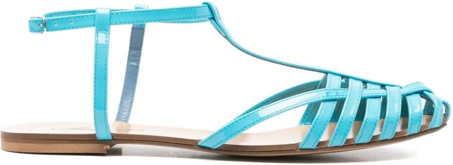 Anna F. 512 gekooide sandalen met T-bandje Blauw