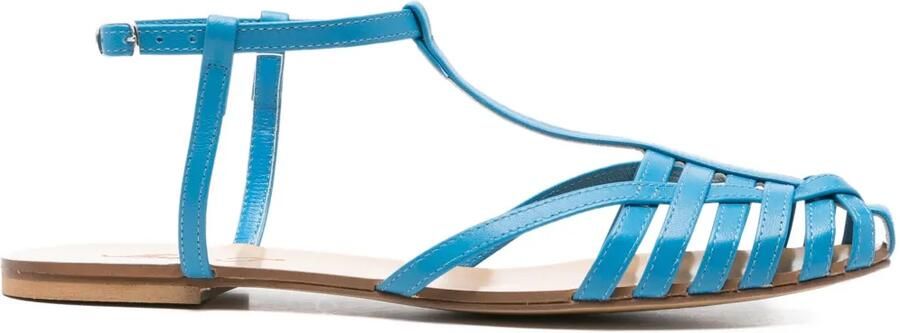 Anna F. 512 gekooide sandalen met T-bandje Blauw