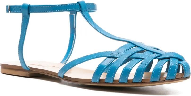 Anna F. 512 gekooide sandalen met T-bandje Blauw - Foto 3