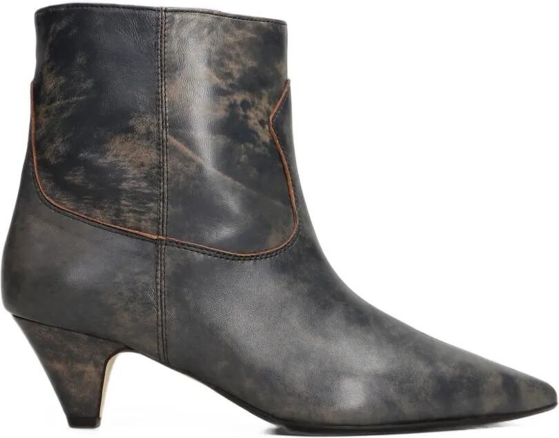Anna F. distressed-effect leather ankle boots Zwart