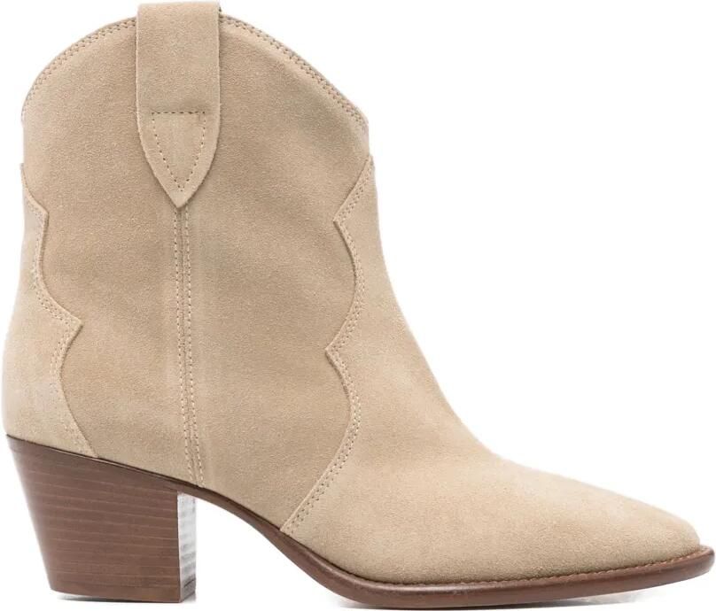 Anna F. Leren laarzen Beige