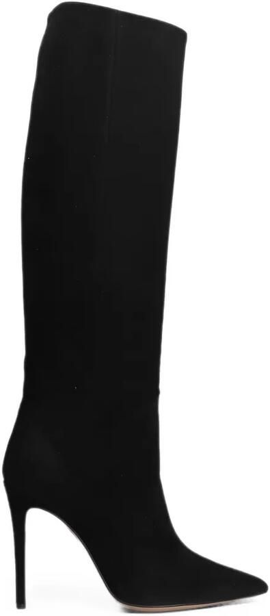 Anna F. point-toe stiletto-heel knee-high boots Zwart