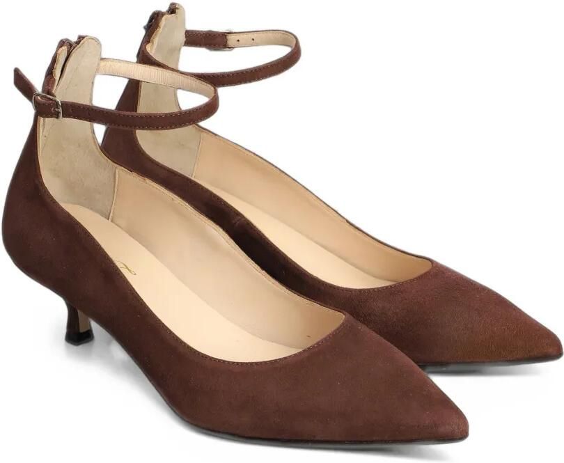 Anna F. Pumps met enkelbandje en puntige neus Bruin - Foto 3