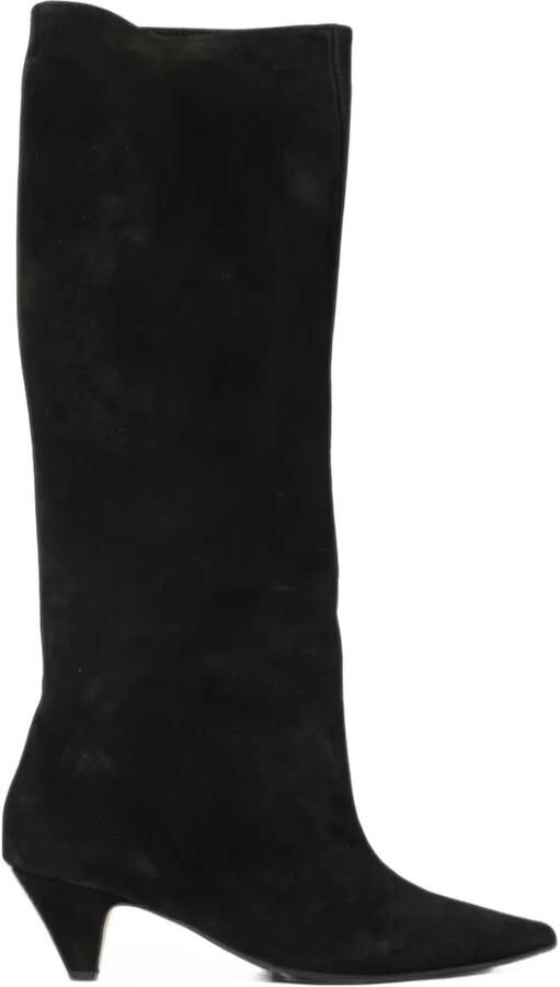 Anna F. pointed-toe kitten-heel boots Zwart