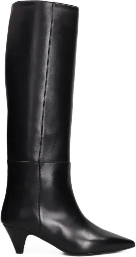 Anna F. pointed-toe knee-high boots Zwart