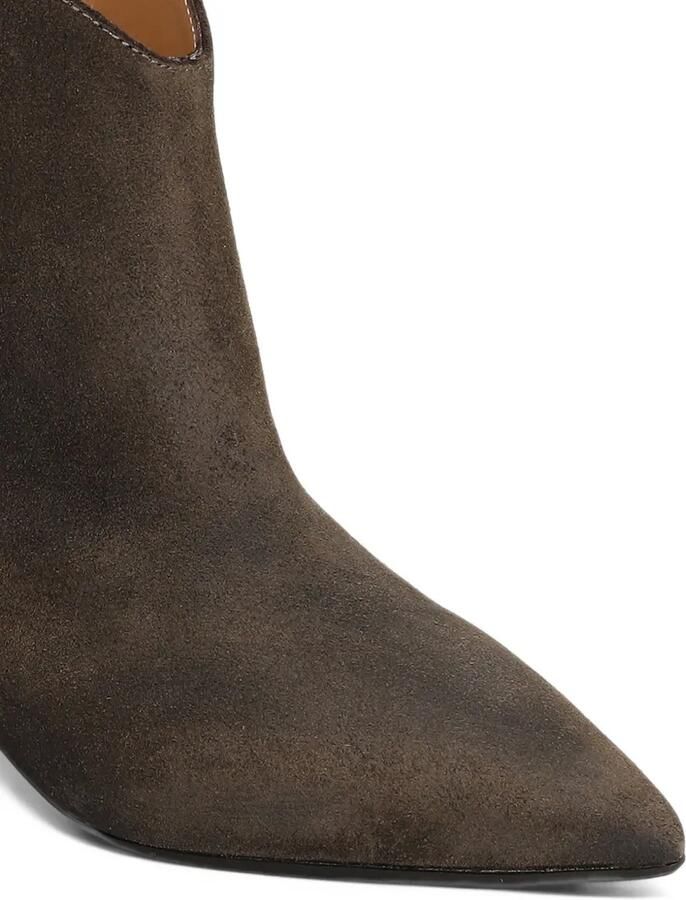 Anna F. pointed-toe suede ankle boots Bruin - Foto 3