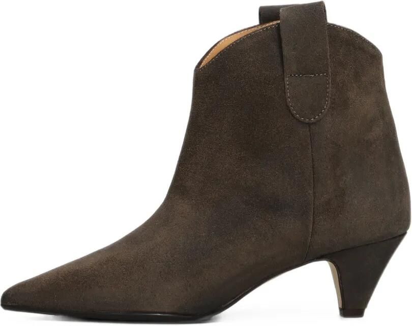 Anna F. pointed-toe suede ankle boots Bruin - Foto 4