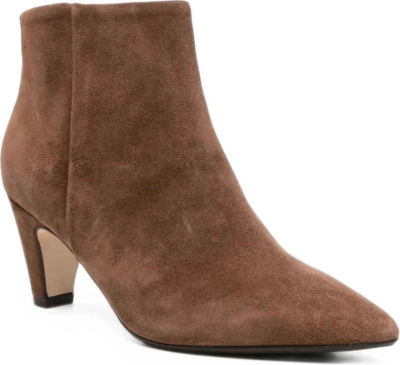 Anna F. pointed-toe suede ankle boots Bruin - Foto 3