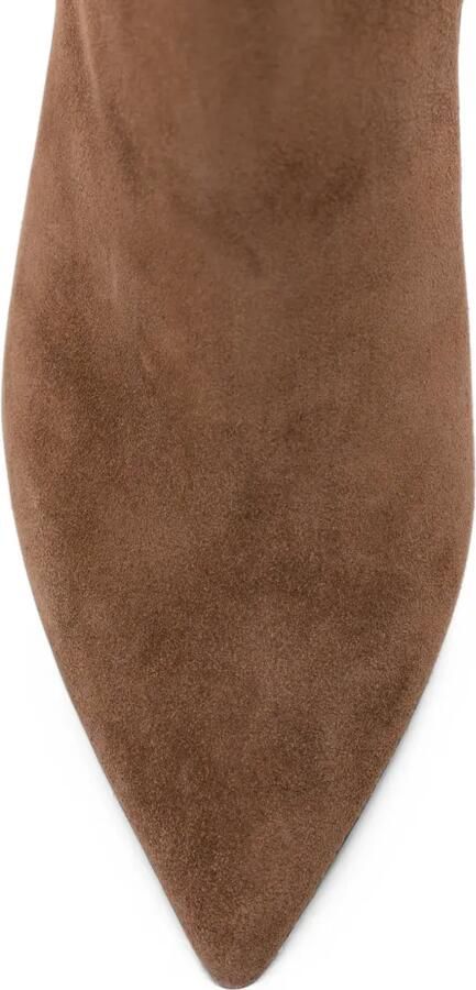 Anna F. pointed-toe suede ankle boots Bruin - Foto 4
