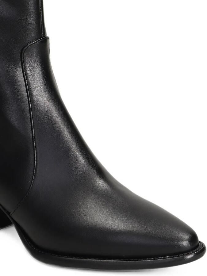 Anna F. side-zip leather ankle boots Zwart - Foto 4