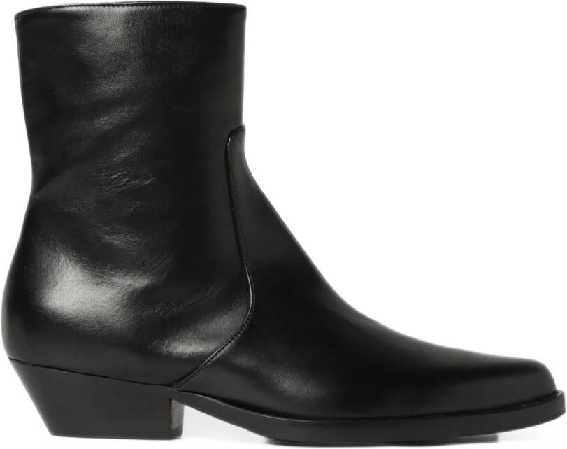 Anna F. side-zip leather ankle boots Zwart